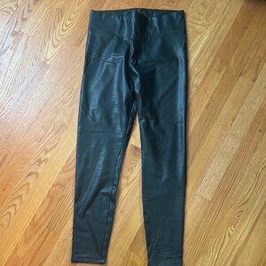 Dark Green Faux Leather Leggings